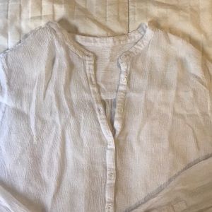 Zadig & Voltaire shirred white long sleeve blouse